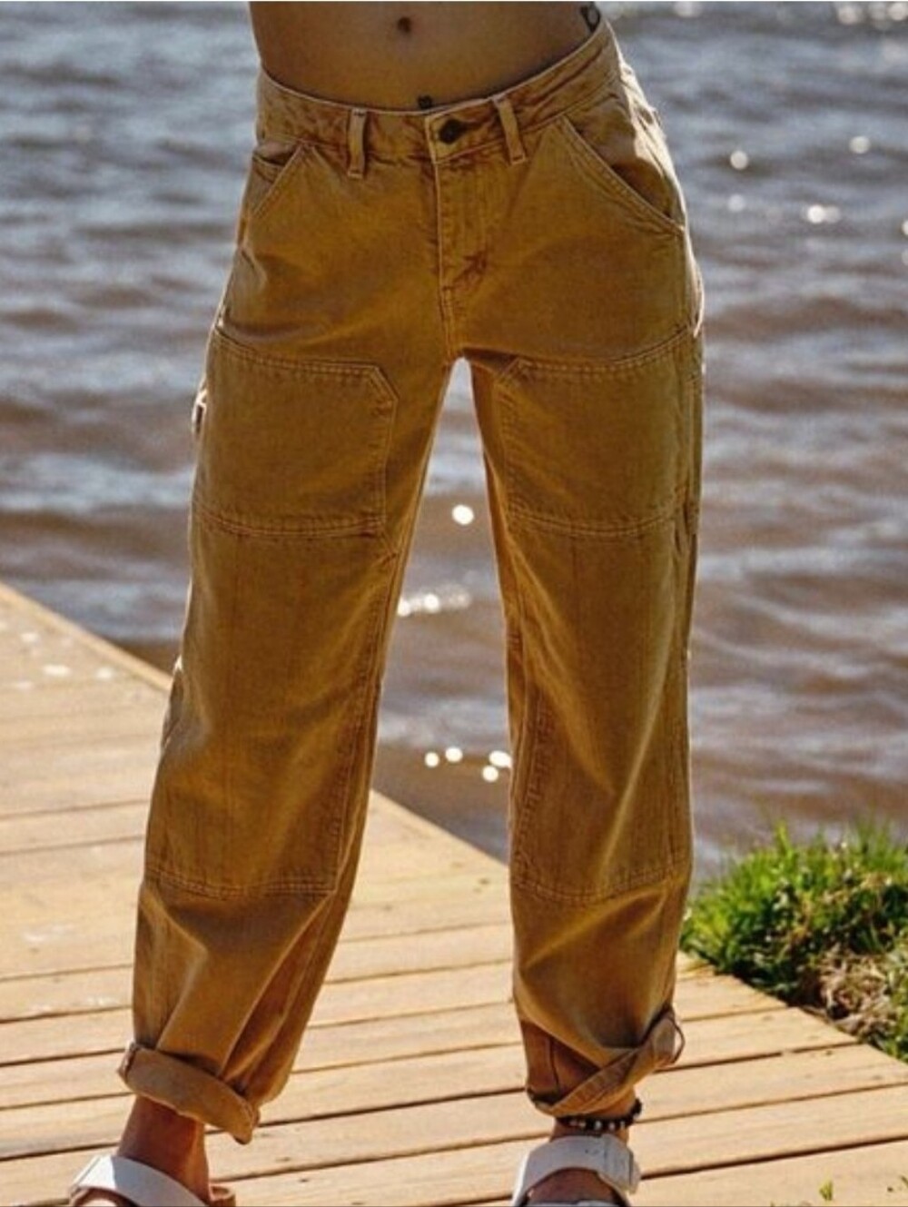 Free People We The Free Dover High-Rise Carpenter Straight Cotton Jeans Size 26